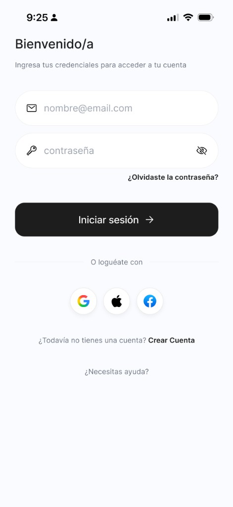Login — email and password