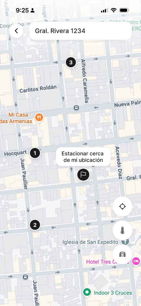 Map — parking near destination